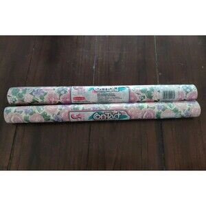Rubbermaid Contact Paper English Rose Vintage 1987 Lot Of 2 Rolls